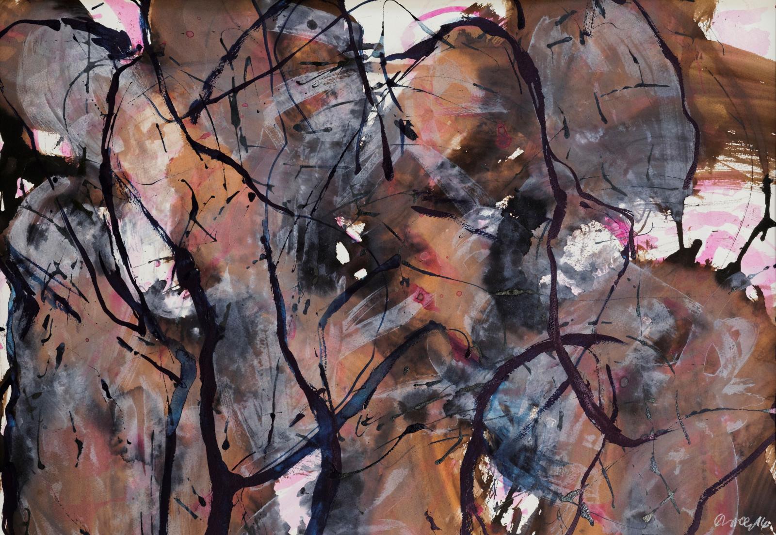 Elke Wree, Yamara, 2016, Tusche auf Papier, 57 x 77 cm