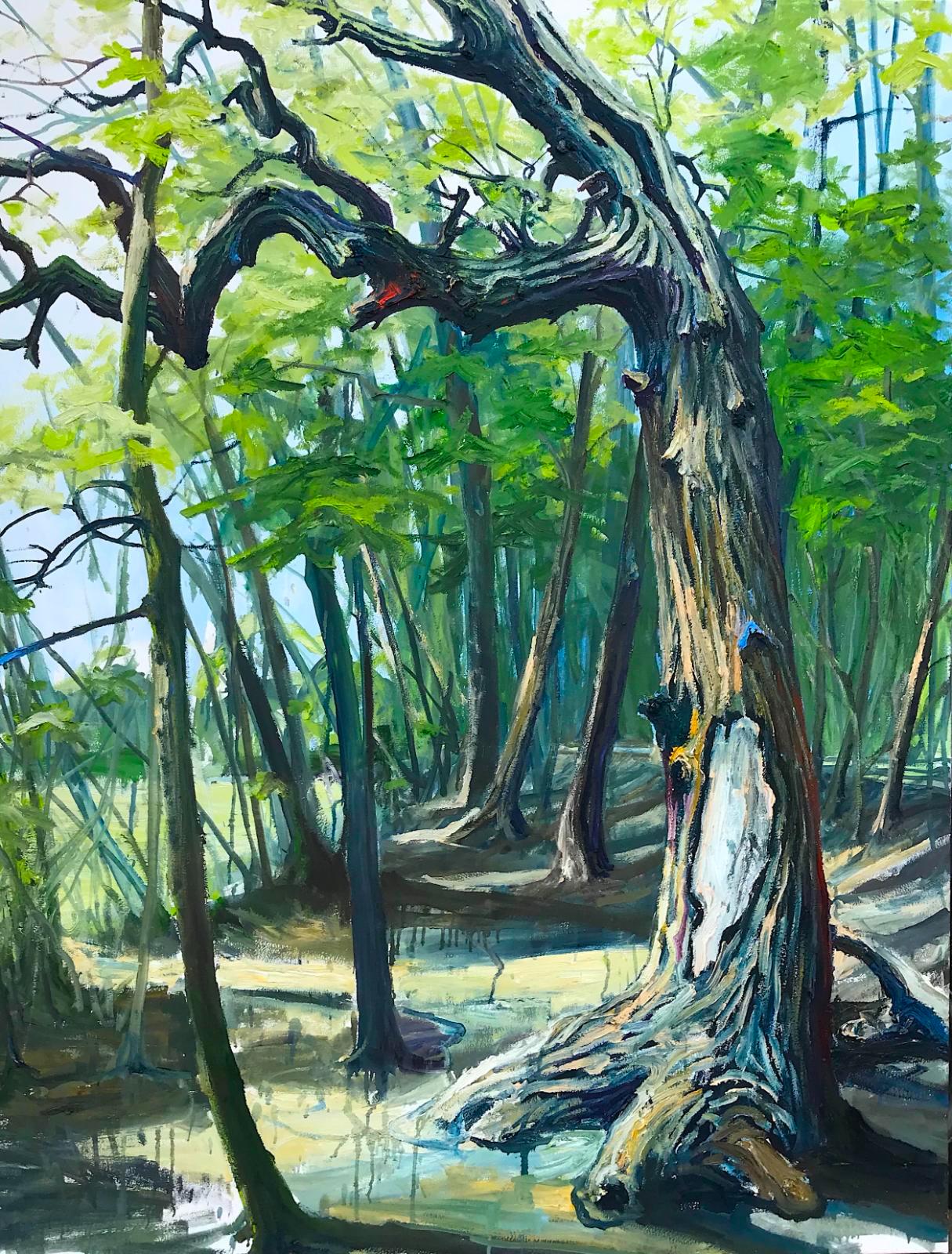 Helge Hommes, Baumportrait, Auenwald Leipzig, 2018, Öl auf Leinwand, 160 cm x 120 cm, Galerie Cyprian Brenner, LONGSTREET ART SHOP