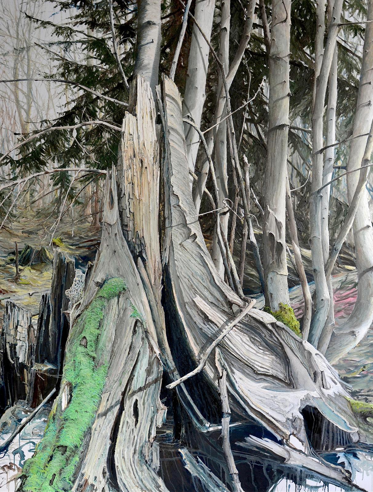 Helge Hommes CERRO TORRE 3128m ü.n.N. … es gibt da kein Halt mehr, 2017, Öl auf Leinwand, 230 cm x 175 cm, Galerie Cyprian Brenner, LONGSTREET ART SHOP