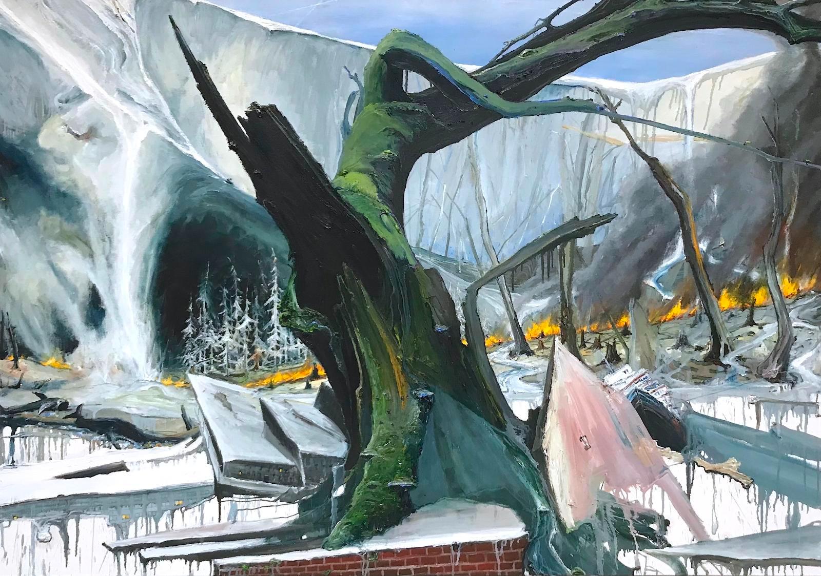 Helge Hommes, Marlin rettet die Welt, 2019, Öl auf Leinwand, 120 cm x 170 cm, Galerie Cyprian Brenner, LONGSTREET ART SHOP