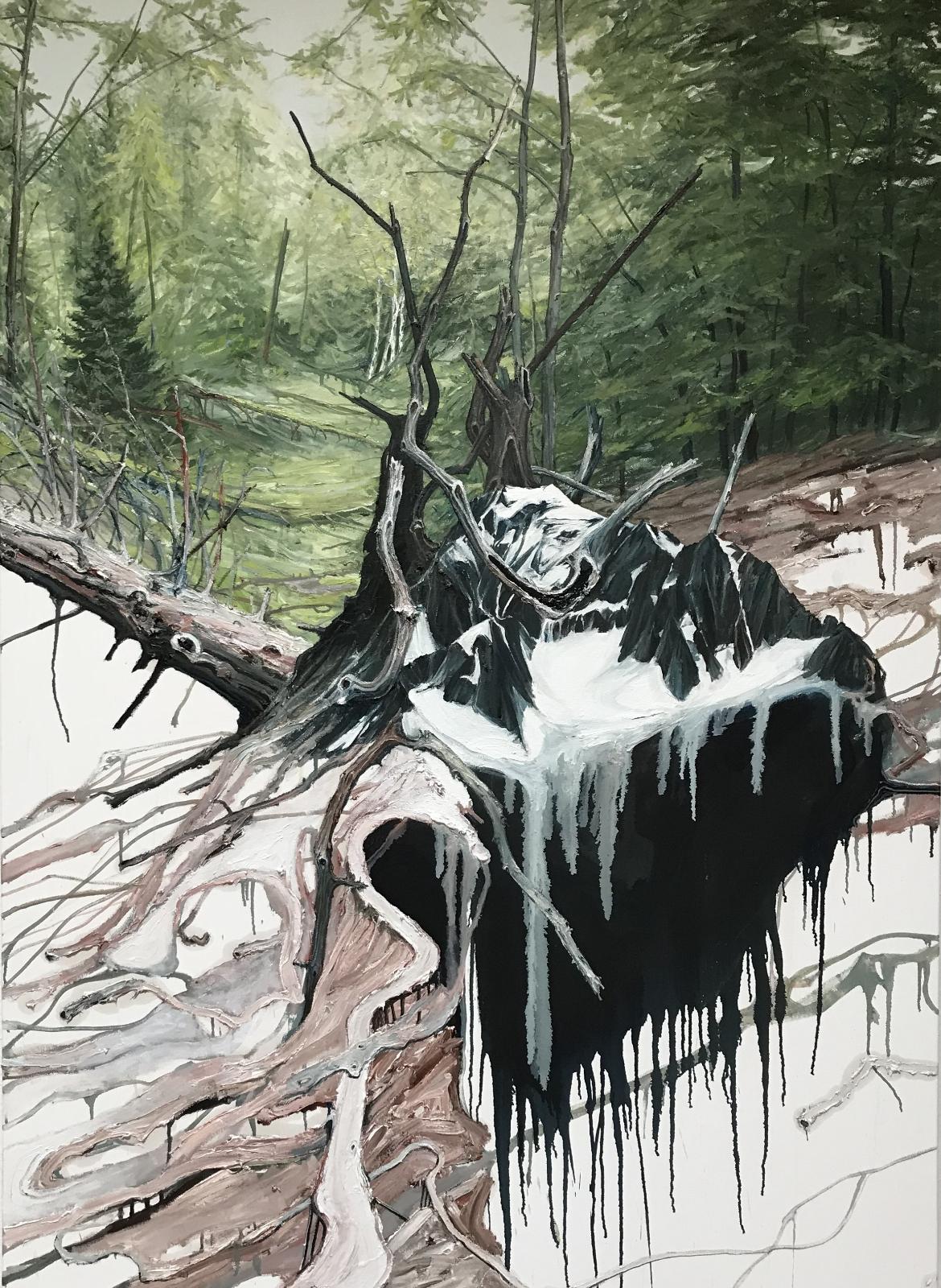 Helge Hommes, Mont Blanc, 2018, Öl auf Leinwand, 180 cm x 130 cm, Galerie Cyprian Brenner, LONGSTREET ART SHOP