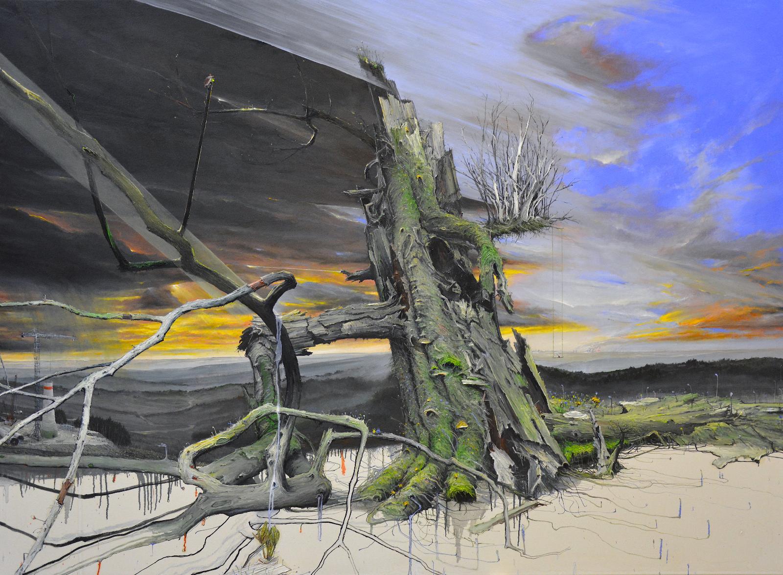 Helge Hommes, Wissen und Vergessen, 2022, Öl auf Leinwand, 140 cm x 190 cm, Galerie Cyprian Brenner, LONGSTREET ART SHOP