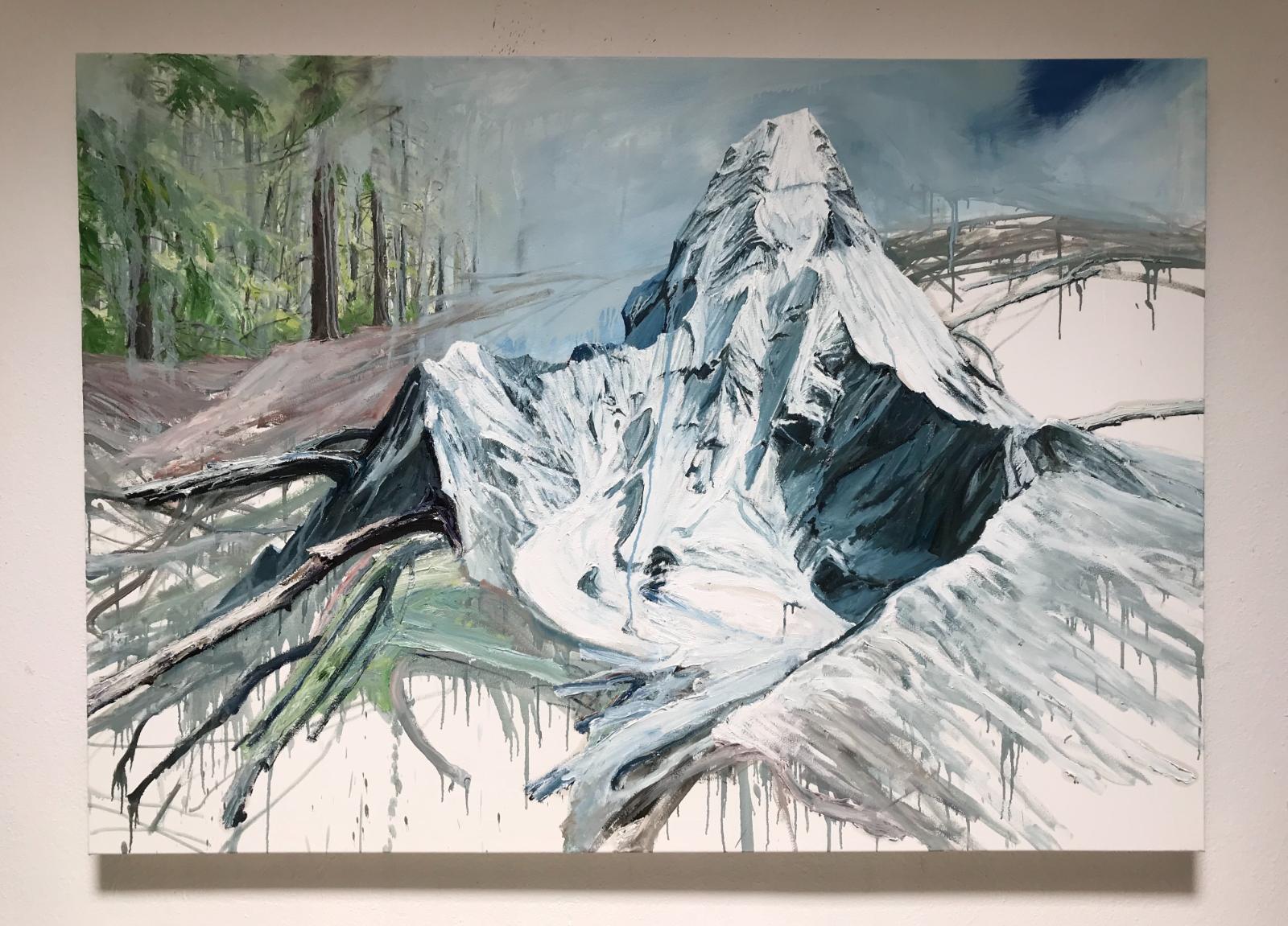 Helge Hommes, AMA DABLAM, 2017, Öl auf Leinwand, 135 x 190 cm
