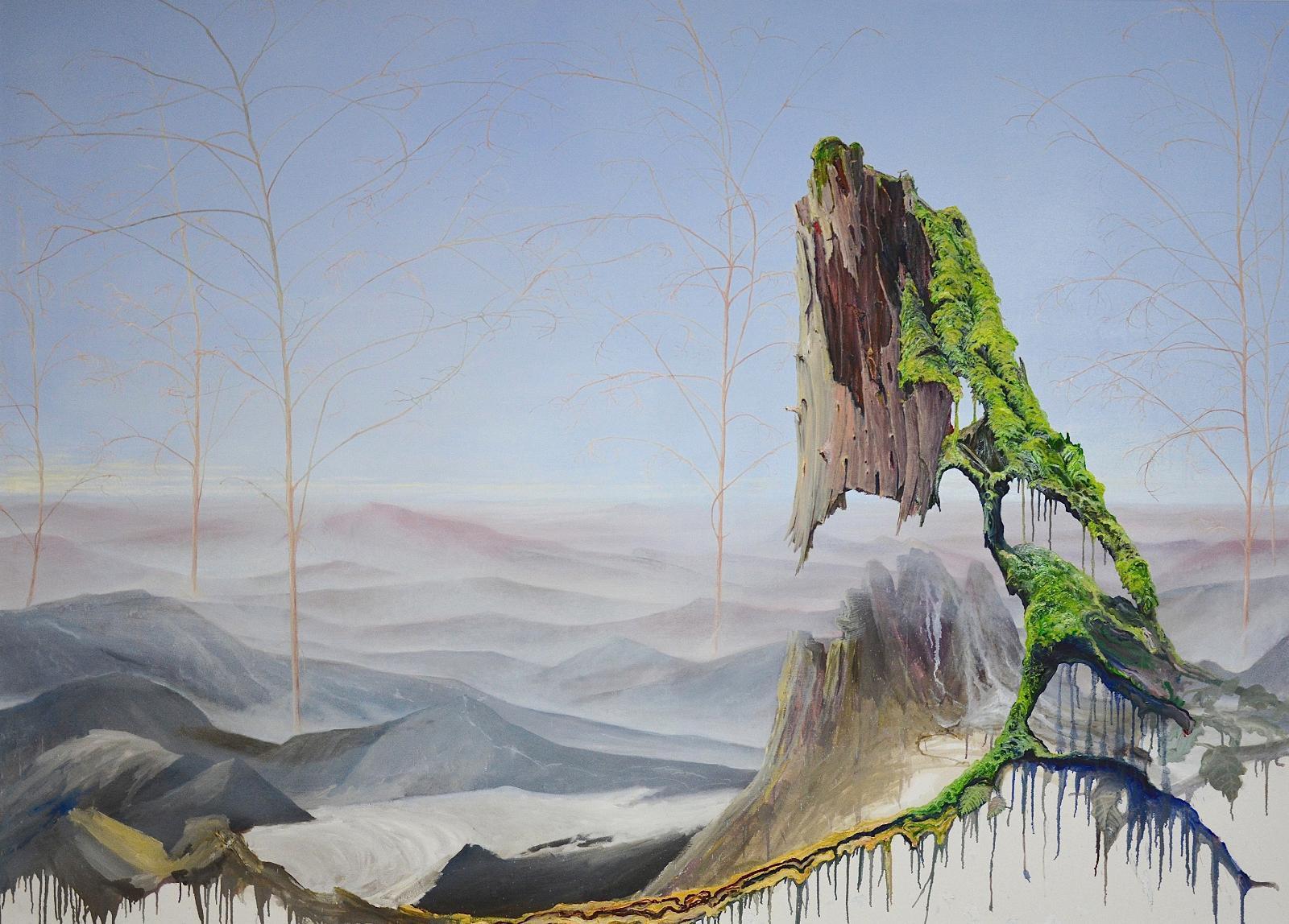 Helge Hommes, SIEBEN RIESEN, Morgen im Riesengebirge, 2017, Öl auf Leinwand, 180 x 250 cm