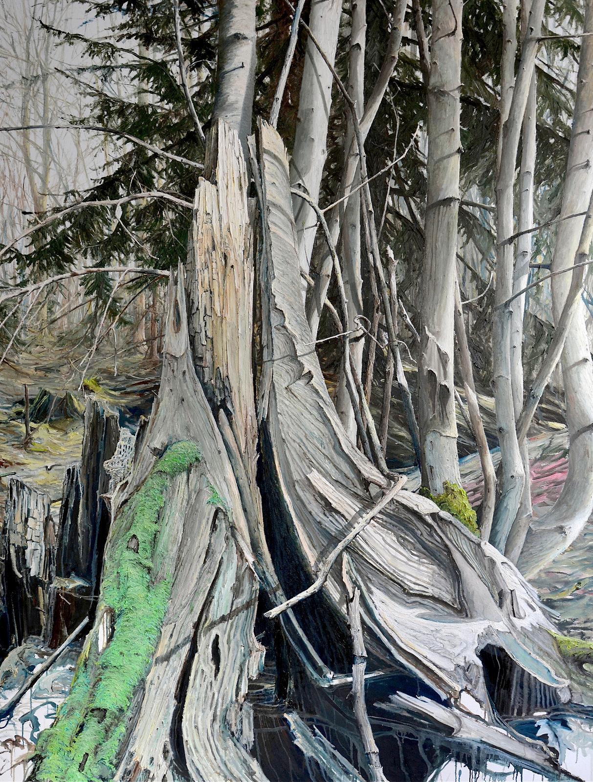 Helge Hommes, CERRO TORRE 3128mm ü.n.N., es gibt da kein Halt mehr, 2017, Öl auf Leinwand, 230 x 175 cm