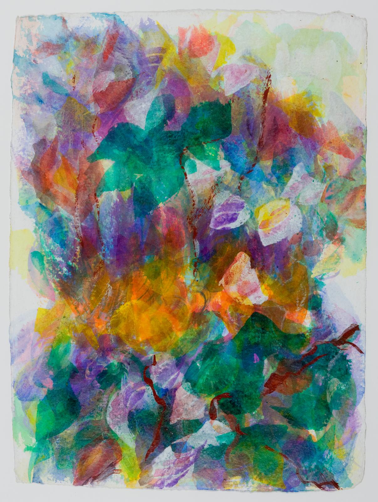 Hanspeter Münch, Ohne Titel, 2016, Acryl auf handgeschöpftem Bütten, 75x56cm
