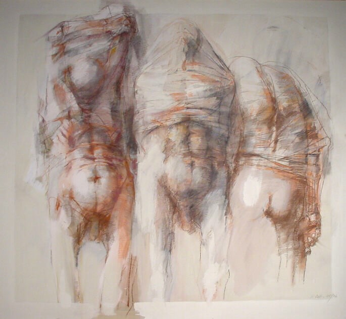 Roland Dörfler, Drei große Figuren, 1975 1976, 150 cm x 170 cm, SüdWestGalerie, LONGSTREET ART SHOP