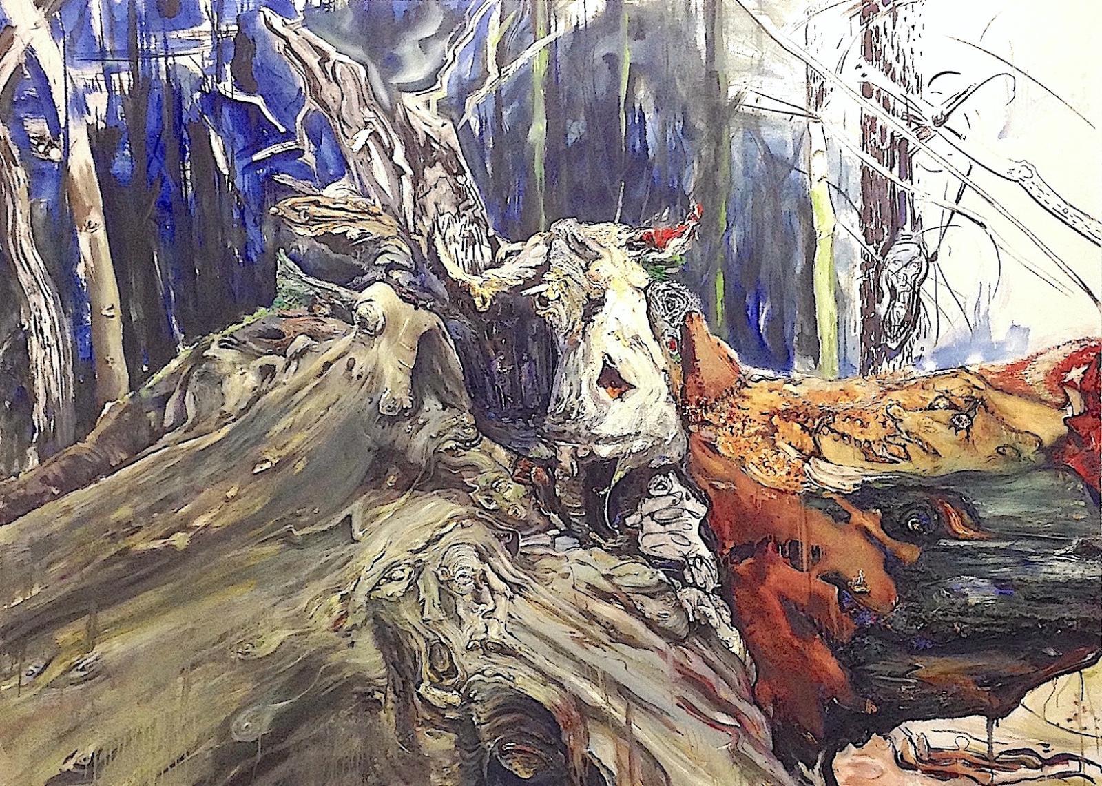 Saxana N. Schötschel, Nr. 1 Der Nochnarr, 2017, Öl auf Leinwand, 180 cm x 250 cm, Galerie Cyprian Brenner, LONGSTREET ART SHOP