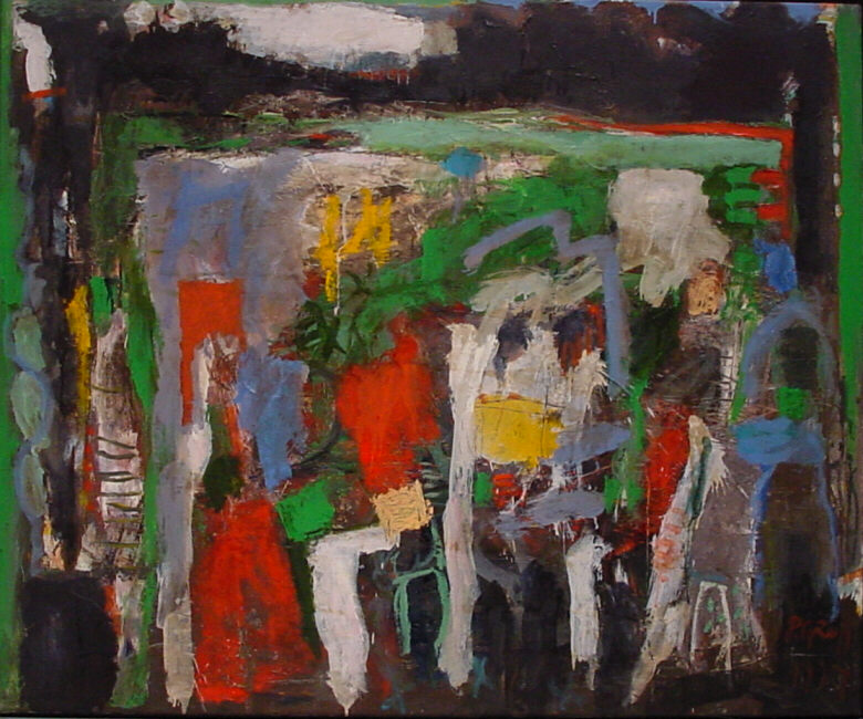 Paul Groll, Landschaft, 1997, Mischtechnik, 83 x 100 cm, grp002re