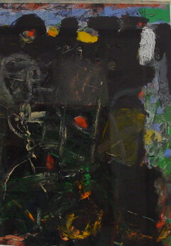 Paul Groll, Tische tanzend, 1997, Mischtechnik, 79 x 55cm, grp001re