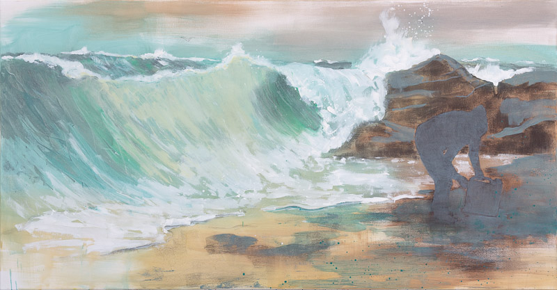 Kathrin Rank, Gezeiten IV, 2016, Öl auf Leinwand, 125 x 240 cm