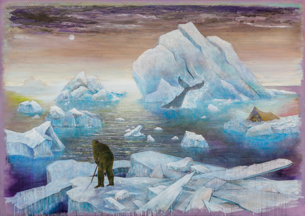 Kathrin Rank, Kathedralen der Tiefe, 2019, Öl auf Leinwand, 170 x 240 cm