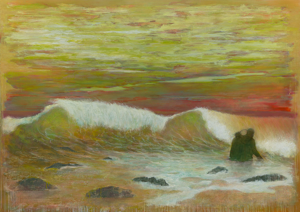 Kathrin Rank, Wind stürzt Lied, 2017, Öl auf Leinwand, 170 x 240 cm 