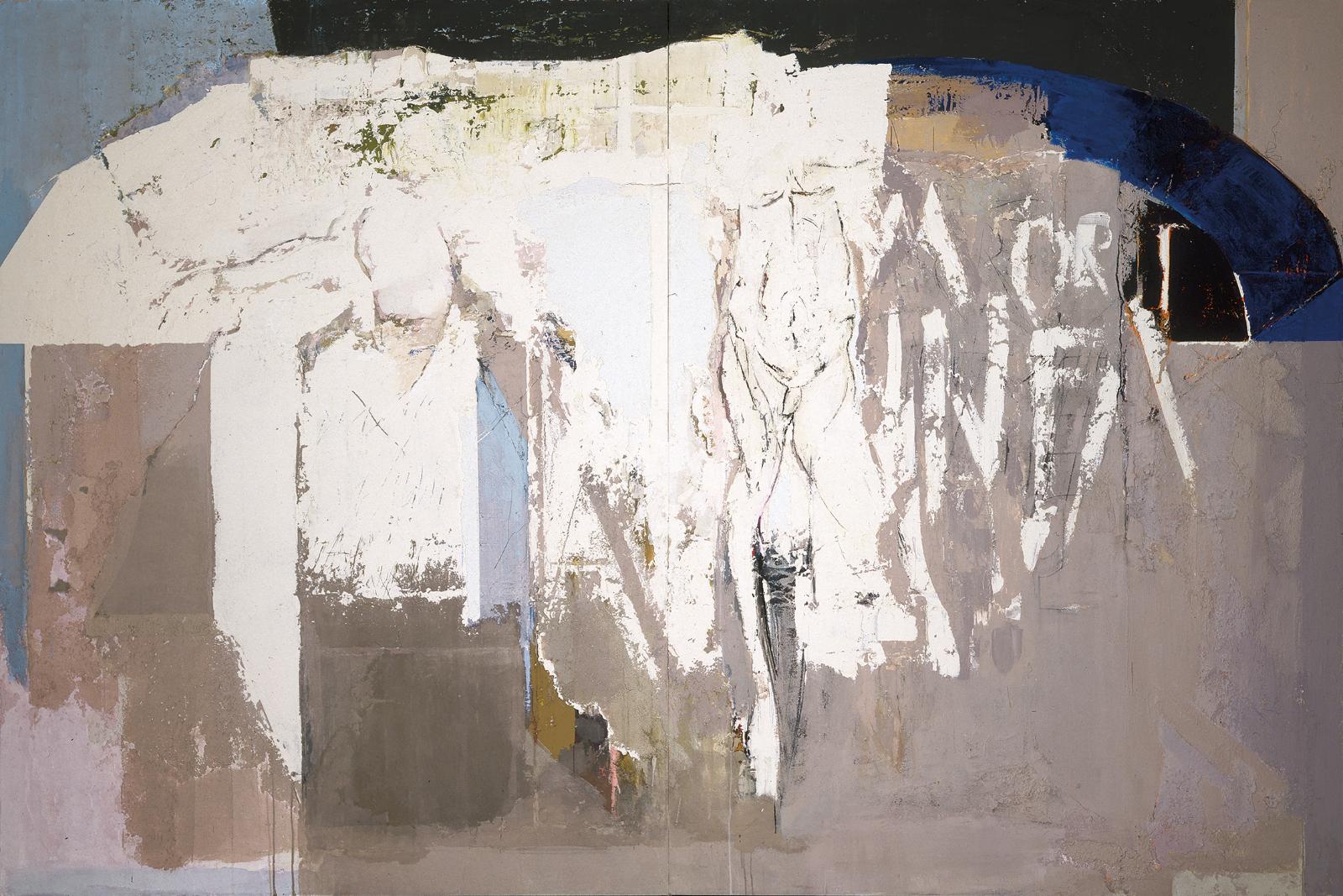 Rudolf Haegele, Carcere, Inquisitionskerker, 1995, Mischtechnik, 200 cm x 300 cm, zweiteilig, Galerie Cyprian Brenner, LONGSTREET ART SHOP