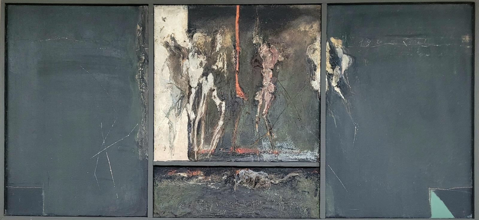 Rudolf Haegele, Dreiteiliges Bild Rivoli, 1974 1975, Mischtechnik auf Platte, 60 cm x 131 cm, Galerie Cyprian Brenner, LONGSTREET ART SHOP