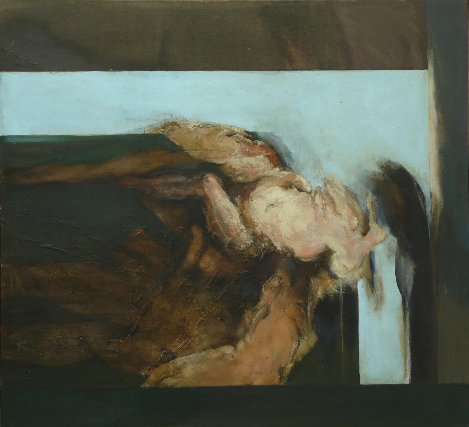 Rudolf Haegele, Mänaden, 1977, Mischtechnik auf Leinwand, 165 cm x 180 cm,, Galerie Cyprian Brenner, LONGSTREET ART SHOP