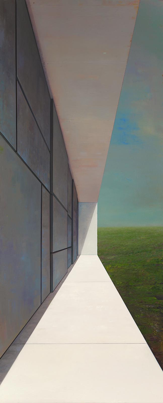 Jens Hausmann, Terrasse, 2016, Öl auf Leinwand, 270 cm x 110 cm