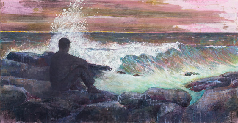 Kathrin Rank, Gezeiten II,2016, Öl auf Leinwand, 125 x 240 cm