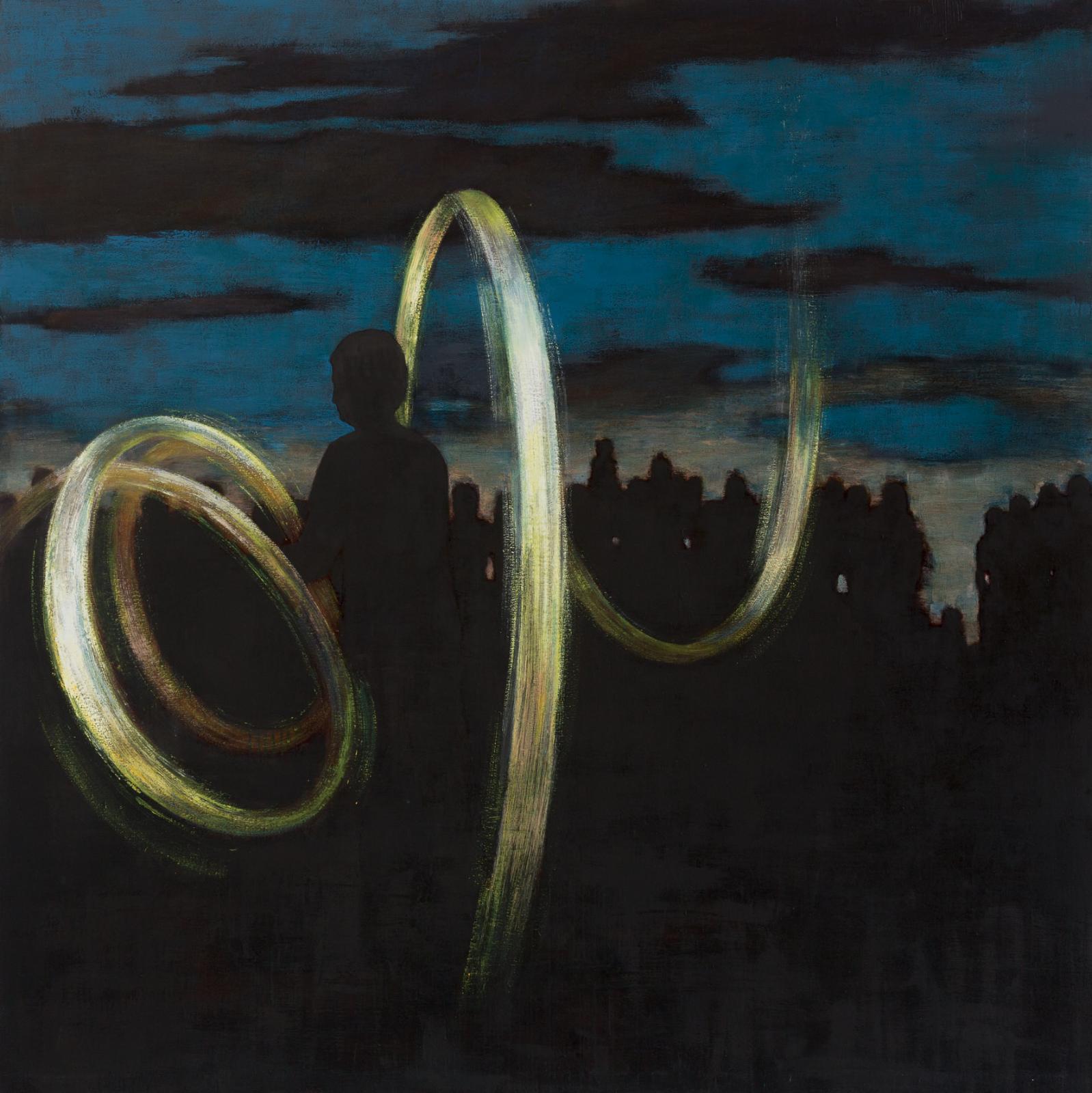 Kathrin Rank, Zeichen, 2013, Öl auf Leinwand, 175 x 175 cm 