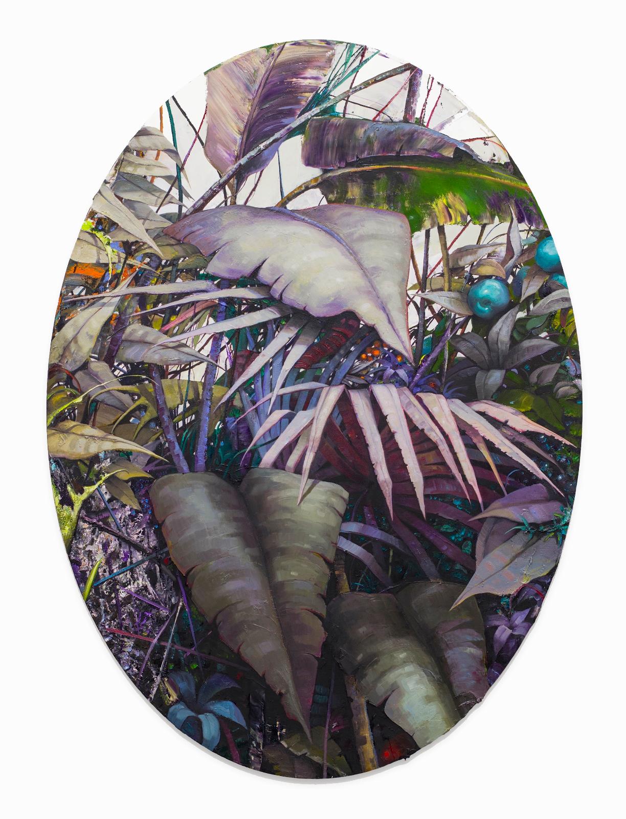 Jens Hausmann, The Garden / Oval, 2016, Öl auf Leinwand, 138 cm x 100 cm