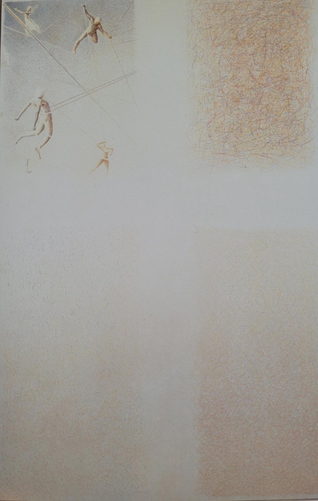 Alfred Bast, Ver-Bindungen, 1985, Farbstift auf Malgrund, 200 cm x 155 cm, Cyprian Brenner, LONGSTREET ART SHOP