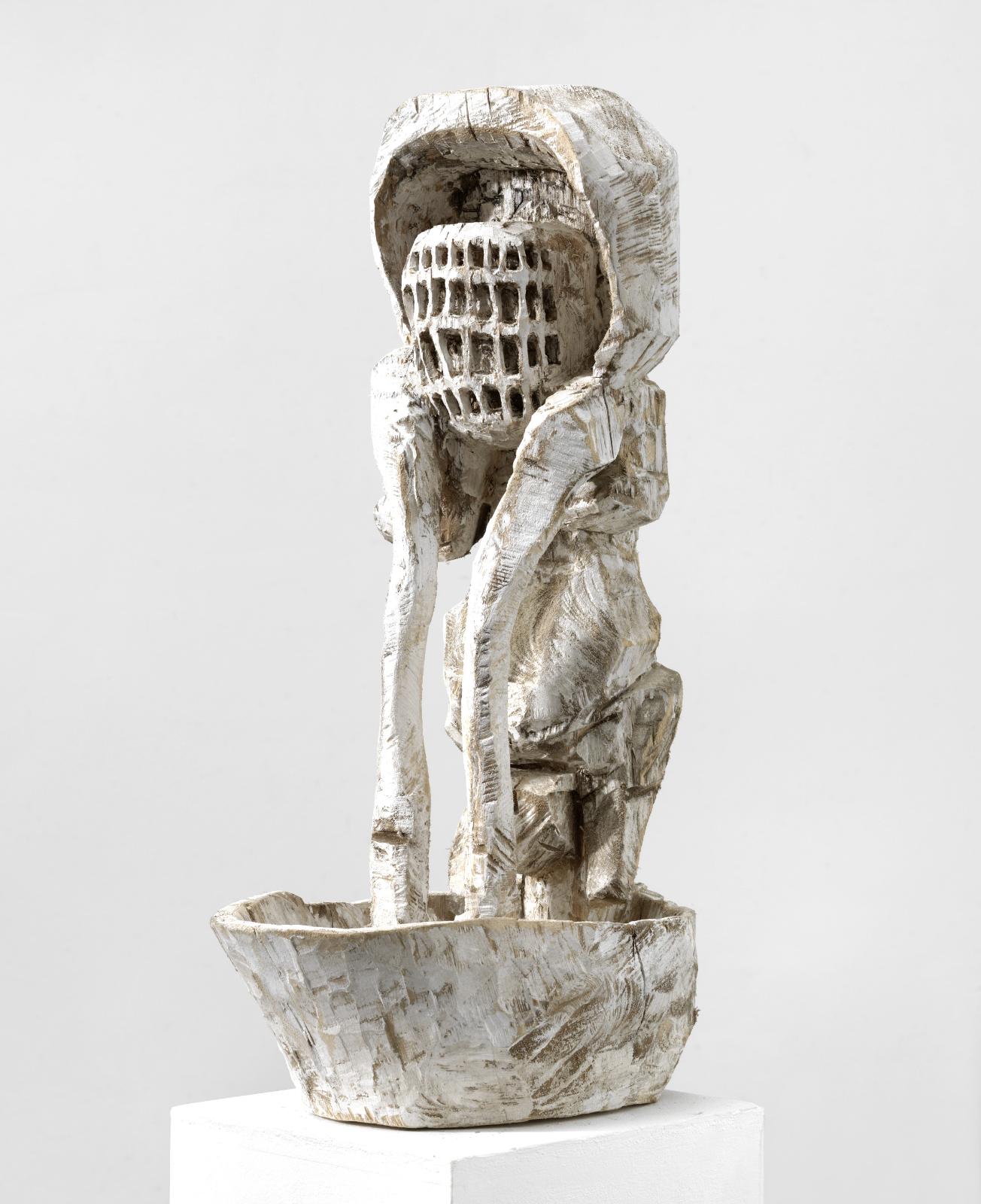 Hack, Fährfrau, 1999, Linde, weiß gefasst, 79,3 cm x 41 cm x 27 cm, Galerie Cyprian Brenner, LONGSTREET ART SHOP