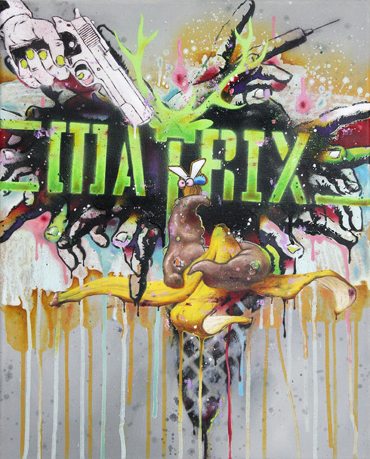 Robert Matthes, Matrix, 2016, Acryl, Öl, Lack auf Nessel, 50 cm x 40 cm, Galerie Cyprian Brenner, LONGSTREET ART SHOP