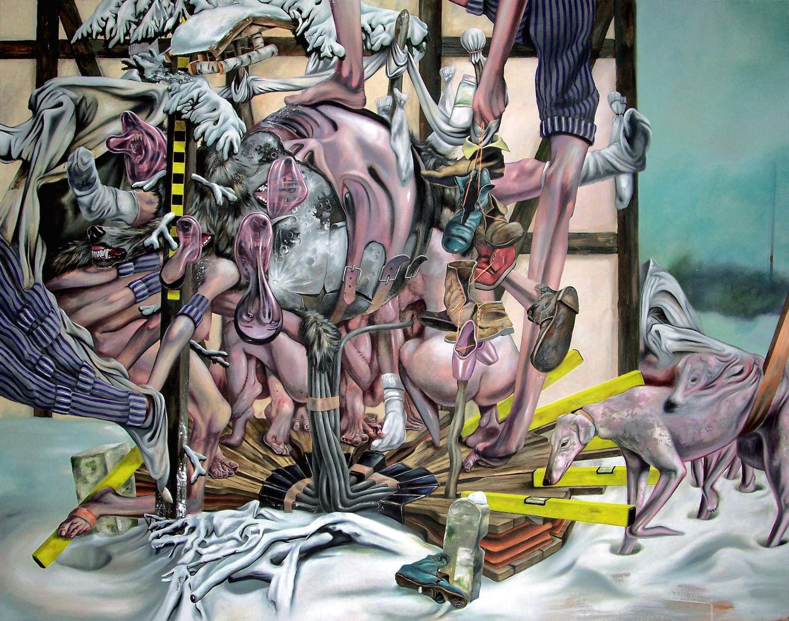 Robert Matthes, Retourist, 2011, Acryl und Öl auf Nessel, 180 cm x 230 cm, Galerie Cyprian Brenner, LONGSTREET ART SHOP