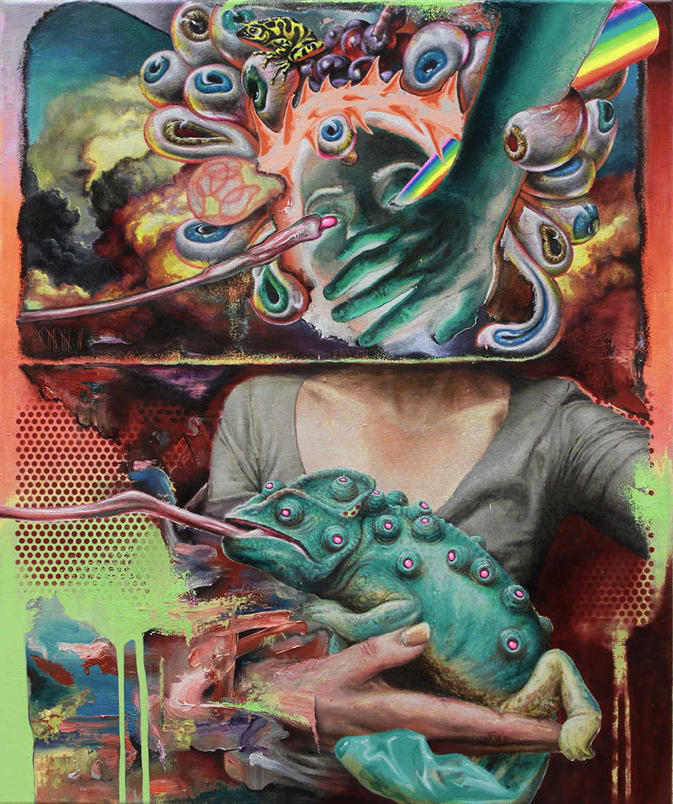 Robert Matthes, Sichtjäger 1, Acryl, Öl auf Nessel, 60 cm x 50 cm, Galerie Cyprian Brenner, LONGSTREET ART SHOP