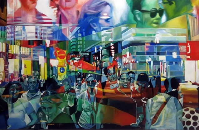 Werner Fohrer, Artificial Life I, 2023, Öl auf Leinwand, 130 cm x 200 cm, SüdWestGalerie, LONGSTREET ART SHOP