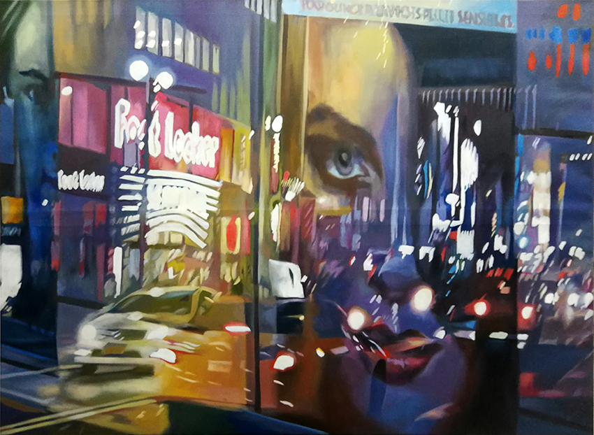 Werner Fohrer, City Lights, 2020, Öl auf Leinwand, 110 cm x 130 cm, SüdWestGalerie, LONGSTREET ART SHOP