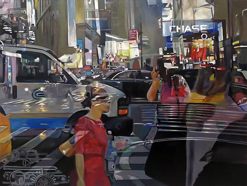 Werner Fohrer. Streetlife (Where the Streets have no Name), 2018, Öl auf Leinwand, 140 cm x 190 cm, SüdWestGalerie, LONGSTREET ART SHOP