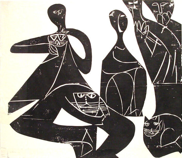 HAP Grieshaber, Achalm, 1951, Holzschnitt, 85 cm x 96 cm, Preis auf Anfrage, SüdWestGalerie, LONGSTREET ART SHOP