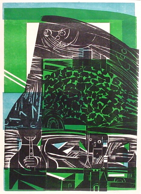 HAP Grieshaber, Flötenspieler von Rheinburg, 1965, Holzschnitt, 84 cm x 60 cm, Preis auf Anfrage, SüdWestGalerie, LONGSTREET ART SHOP