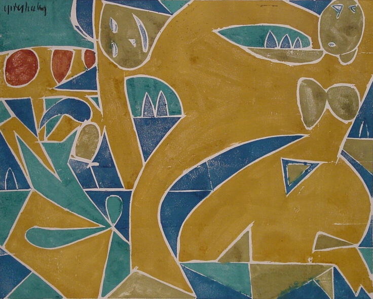 HAP Grieshaber, Wiese, 1950, Holzschnitt, 60 cm x 78 cm, Preis auf Anfrage, SüdWestGalerie, LONGSTREET ART SHOP