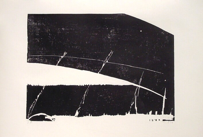 Peter Guth, Schnittfenster 2, Holzschnitt auf Papier, 60 cm x 85 cm, Preis auf Anfrage, SüdWestGalerie, LONGSTREET ART SHOP