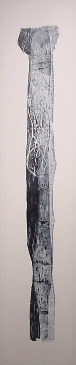 Peter Guth, Stele, Farbholzschnitt auf Leinwand, 230 cm x 50 cm, Preis auf Anfrag, SüdWestGalerie, LONGSTREET ART SHOP