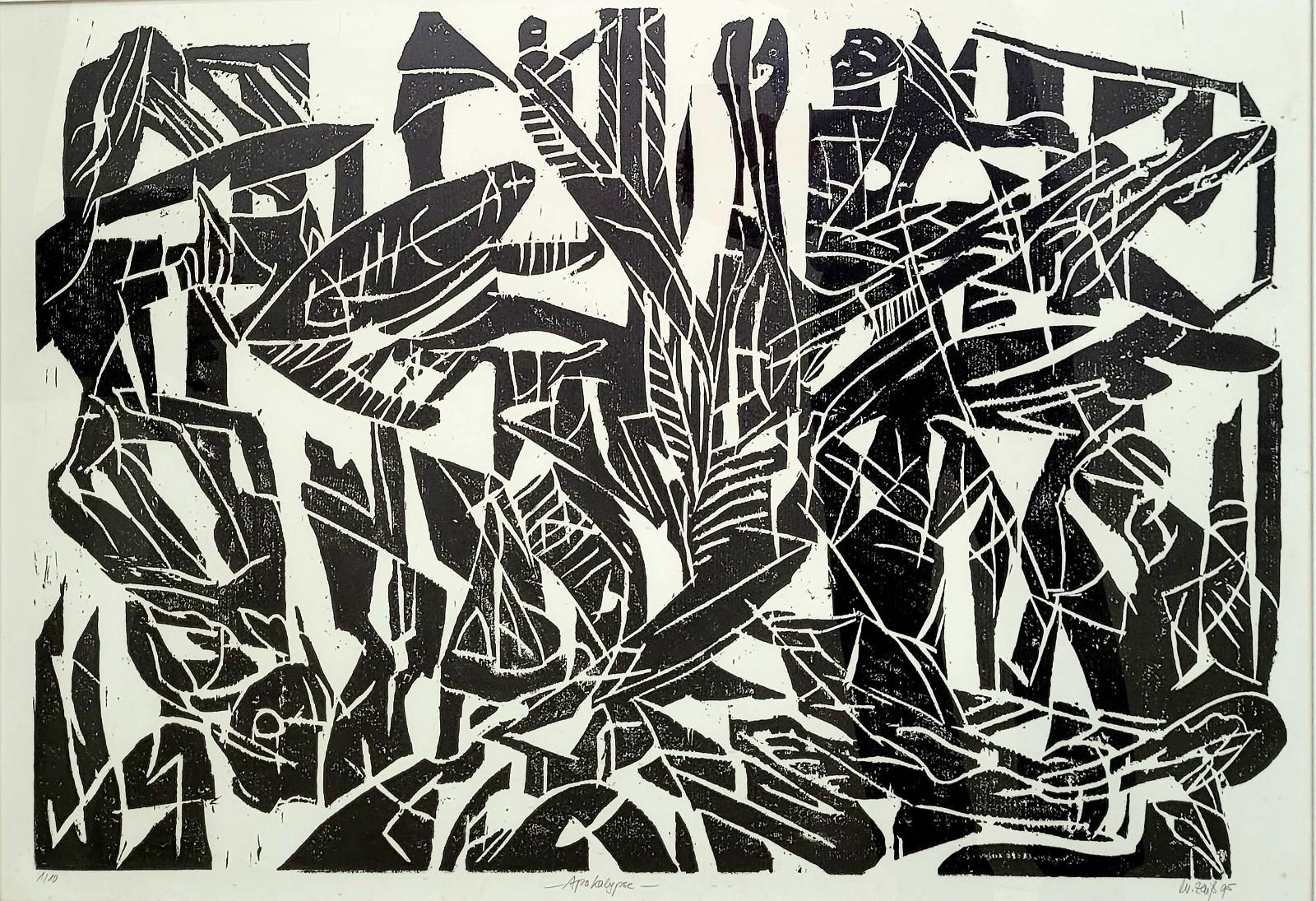Werner Zaiss, Apocalypse, 1995, Auflage 1 von 10, Holzschnitt, 70 cm 100 cm, SüdWestGalerie, LONGSTREET ART SHOP
