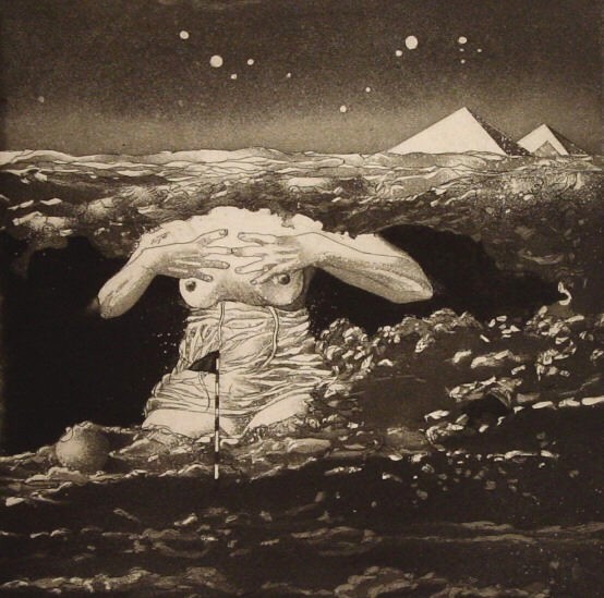 Werner Zaiss, Auftauchen, 1987, Radierung, 50 cm x 50 cm, zaw025re, SüdWestGalerie, LONGSTREET ART SHOP